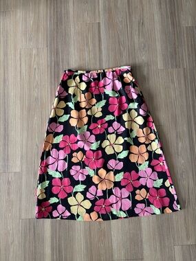 VTG Talbots Skirt Midi Pink Floral Colorful Mod Womens 10P Boho 90s Retro Y2K